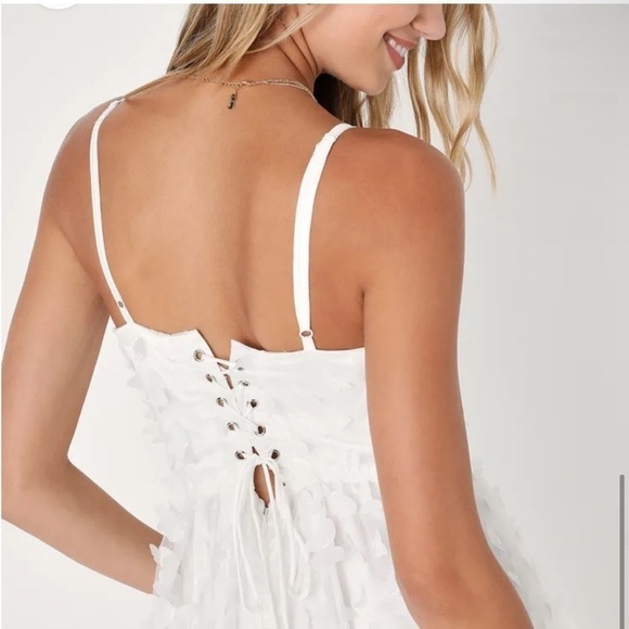 Lulus Time to Fly White Butterfly Lace-Up Midi Dress - Picture 3 of 3